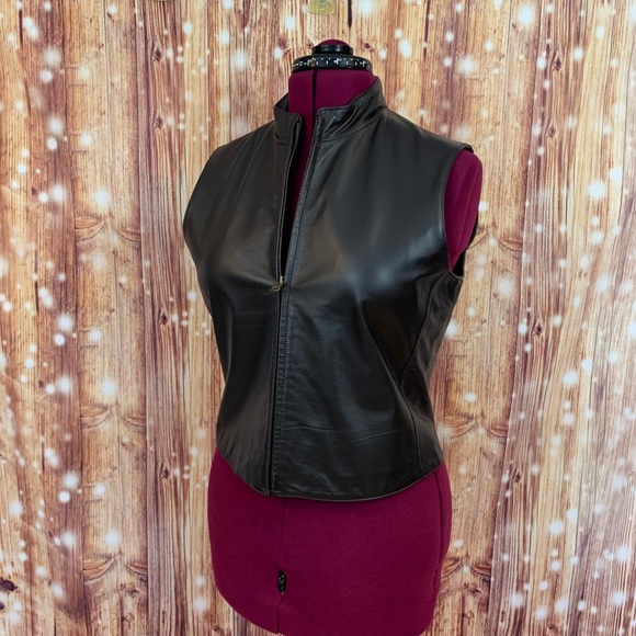 Apostrophe 100% Leather Vest Size 10 Very Soft - Picture 4 of 7